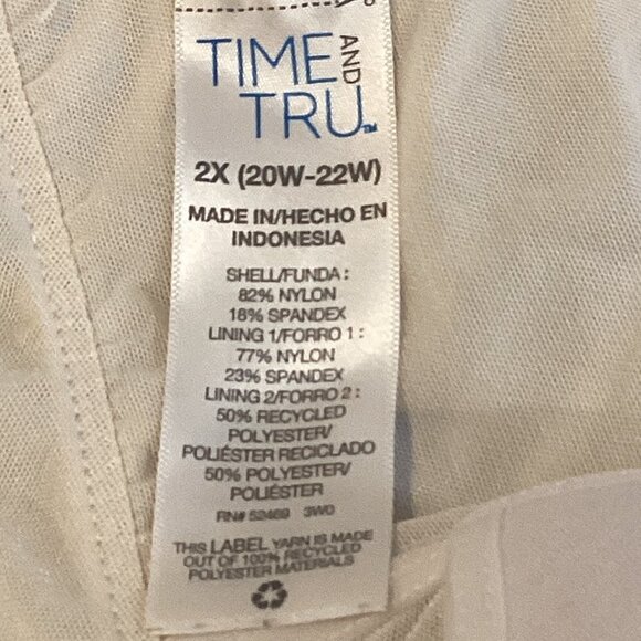 Time and Tru Blue Striped 1 Piece Swimsuit Plus Sz 2X (20W-22W) #244A - Picture 4 of 6